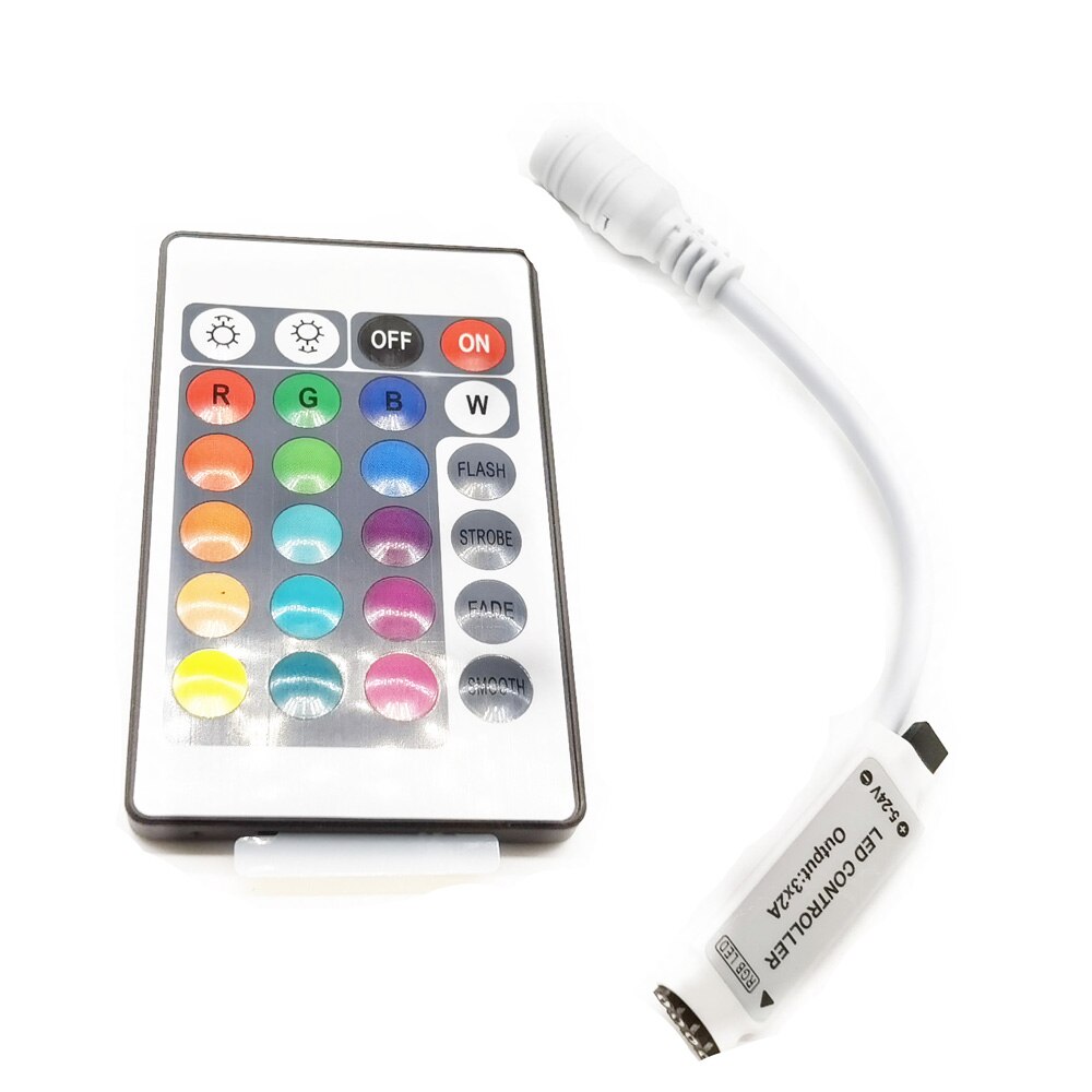 Controlador Led de 44 teclas 24 teclas Controlador LED IR RGB controlador de luces LED IR regulador remoto DC12V Control para tira de LED RGB
