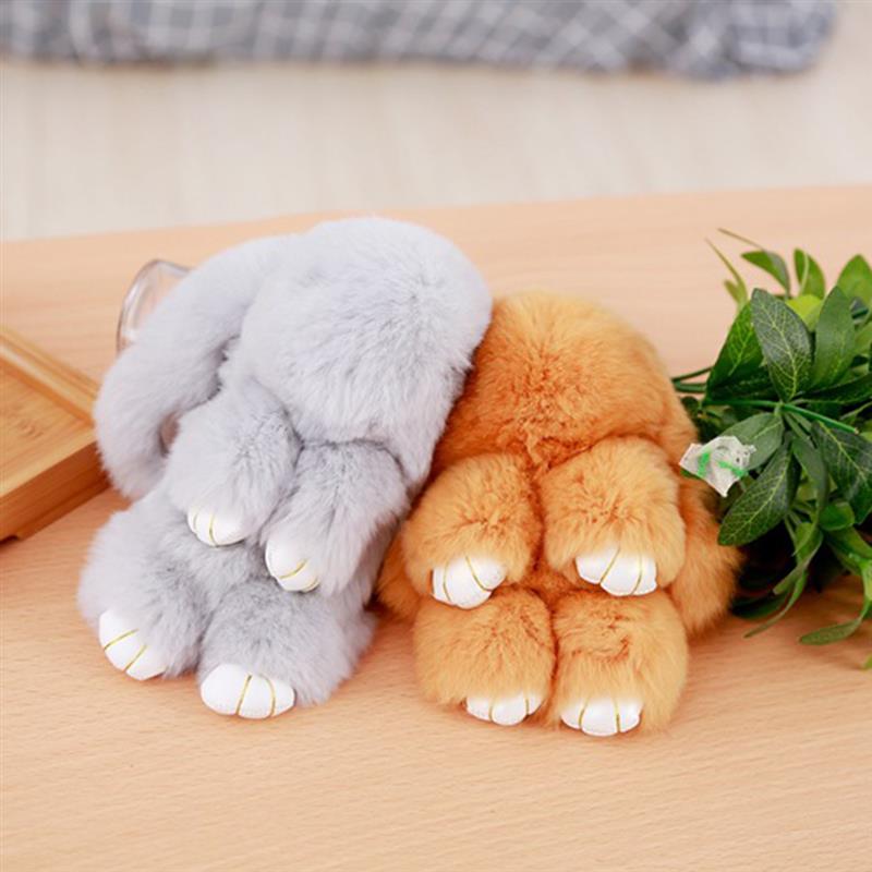 Leuke Bunny Sleutelhanger Zachte Comfortabele Rex Konijn Auto Handtas Sleutelhanger Hanger Ornament