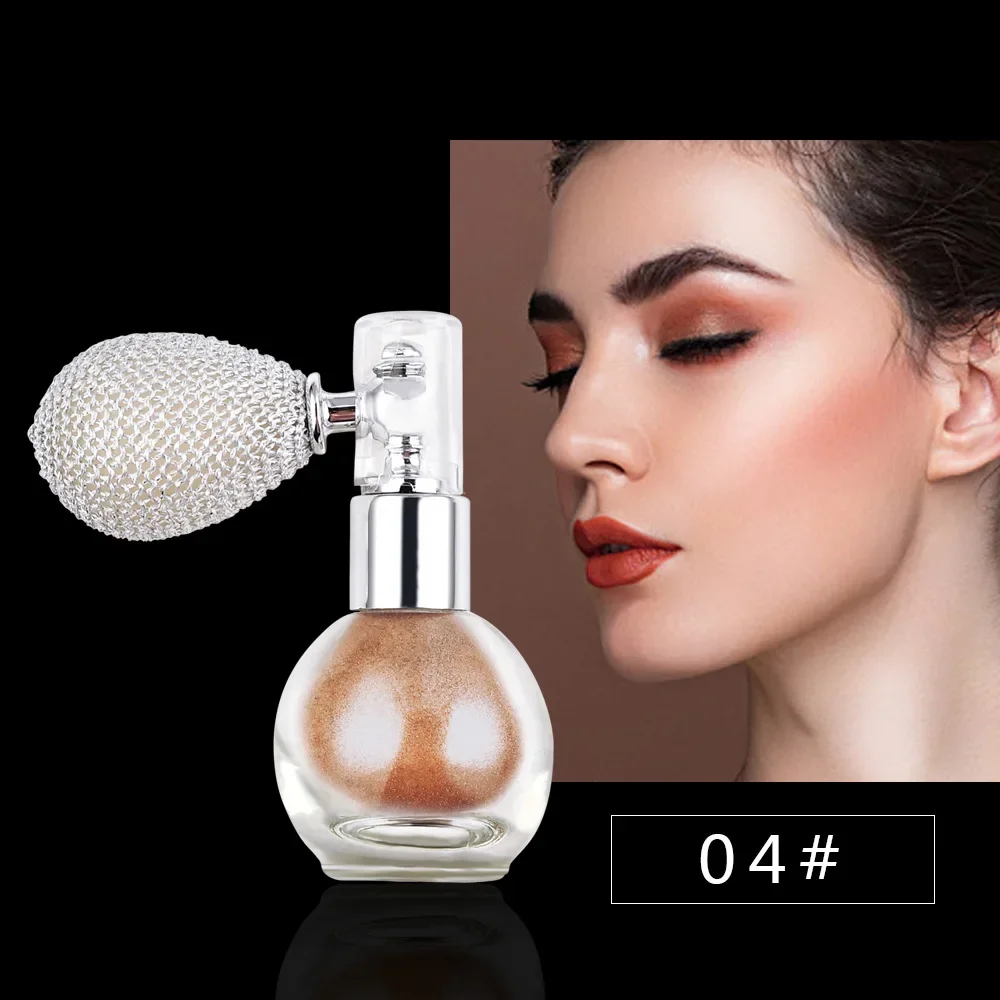 Highlighter Powder Spray Diamond Body Liquid Highlight High Gloss Glitter For Face Body Makeup Shimmer Sparkle Powder Cosmetics: Orange