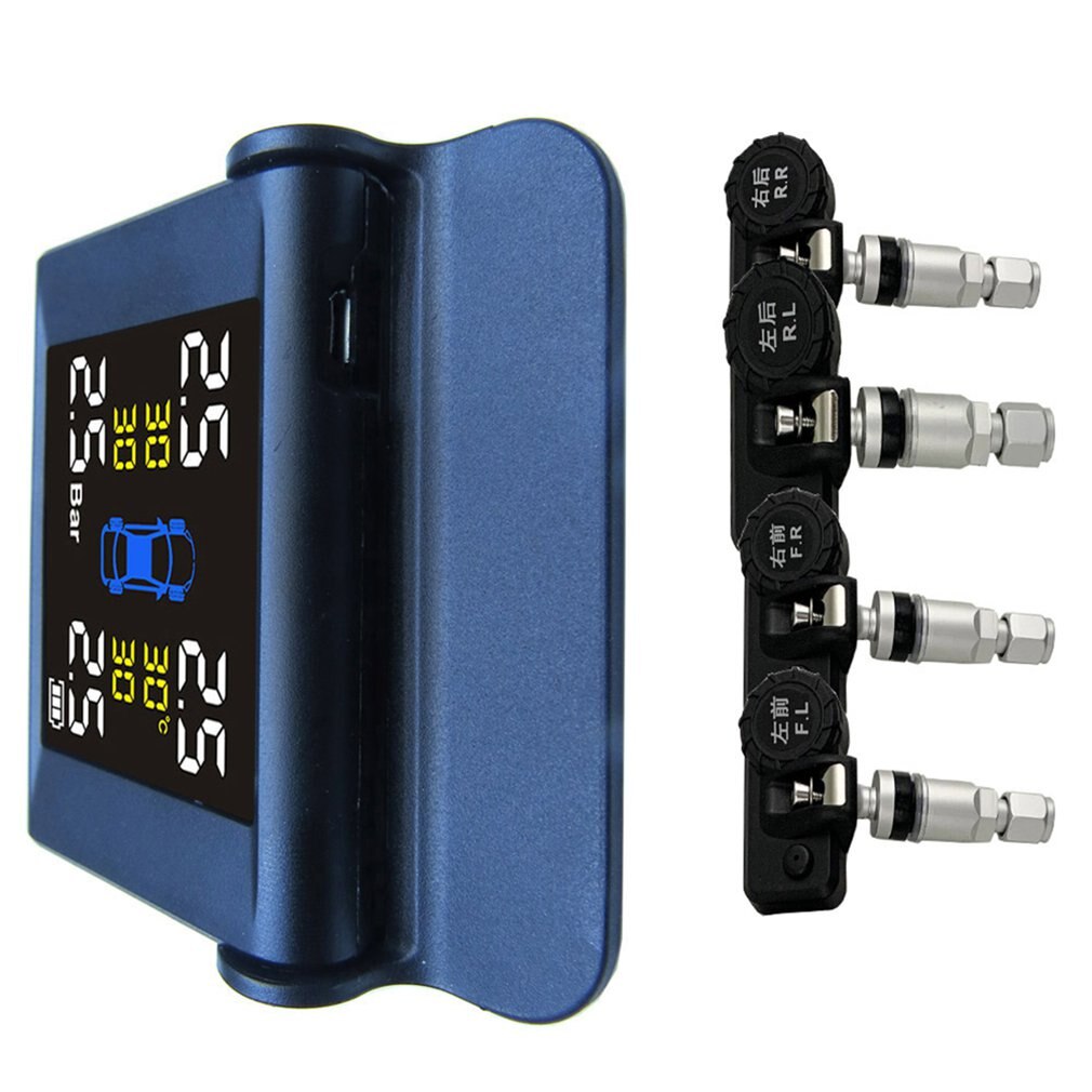 Large Screen Solar Wireless Tire Pressure Monitor Auto Universal Pressure Monitoring System Portable Tire Pressure Monitor