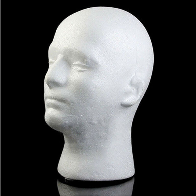 Brand Piepschuim Mannen Wit Piepschuim Schuim Haar Hoed Headset Mannequin hoofd model Pruik Pruik Stand Screen Plank Pruik Stands