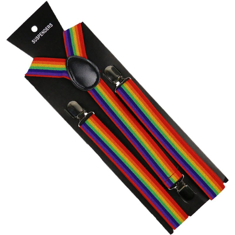 2.5cm brede justerbare y-ryg grøn gul rød jamaica flag stribede seler herre dame: 06