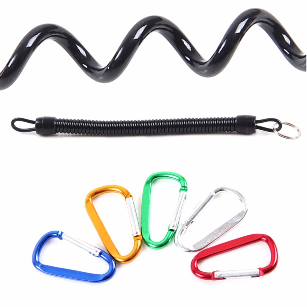 2 uds bote de pesca en Kayak soga de seguridad pesca Rod pinzas para pescado labio puños abordar herramienta cordones de protección cuerda con mosquetón