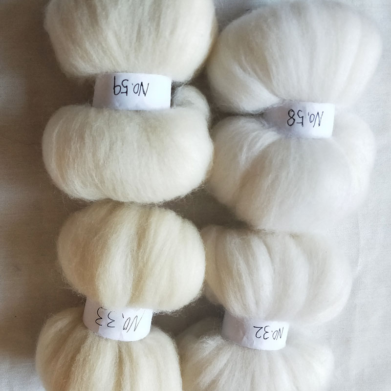 WFPFBEC felt 70s wool for needle felting kit doll merino wool roving fiber wool diy crafa white 4 colors