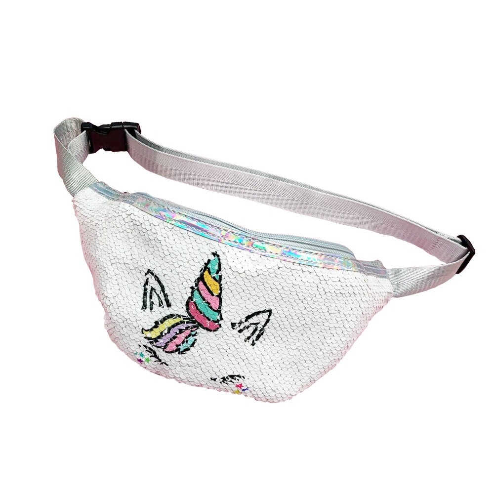 Paillettes Creative stampa unicorno marsupio per ragazze marsupio borse a tracolla per ragazzo marsupio per bambini marsupio per telefono: C