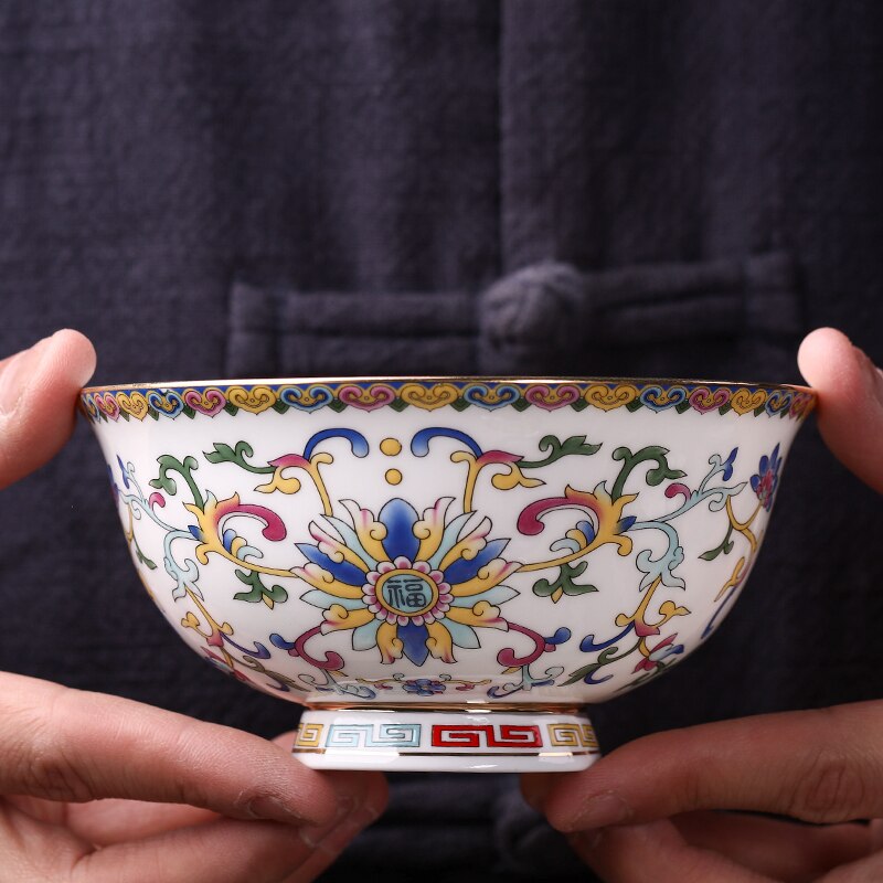 2pcs 4.5inch Chinese Soup Bowls Jingdezhen Ceramic Bowl Bone china Food Container Kitchen Utensils Accessories Ramen Salad Bowls