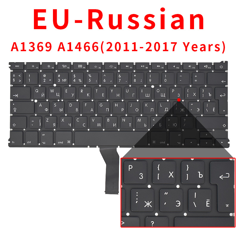 Kannettava tietokone  a1369 a1466 us uk venäjä saksa ranska espanja portugali näppäimistö macbook air 13 " näppäimistöt ilmaiset ruuvit: Violetti