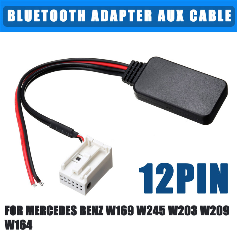 12Pin Auto Bluetooth Adapter Draadloze Radio Stereo Aux Kabel Voor Mercedes Benz W169 W245 W203 W209 W164 Voor Iphone voor Ipad