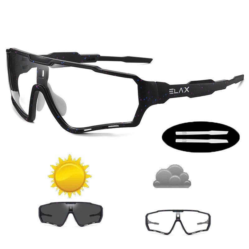 Elax photochromic pyöräily pyörälasit urheilu aurinkolasit miesten naisten mtb polkupyörälasit pyöräilylasit: Ap12