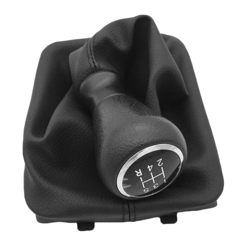 5 Speed Pu + Abs Auto Versnellingspookknop Shifter Kraag Lever Stick Gaiter Boot Cover Voor Peugeot 206 406