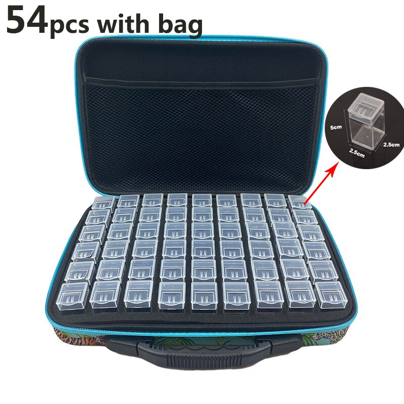 5D Diamant Schilderij Accessoires Opslag Box54/40 Slot Diy Borduren Gereedschap Opslag Container Jar Rits Case: Brons