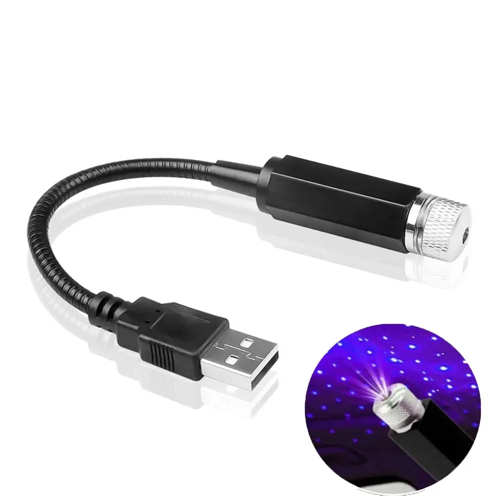 Usb 5v led céu estrelado luz noturna romântico galáxia estrela projetor atmosfera lâmpada para teto do carro decoração plug and play: Vermelho