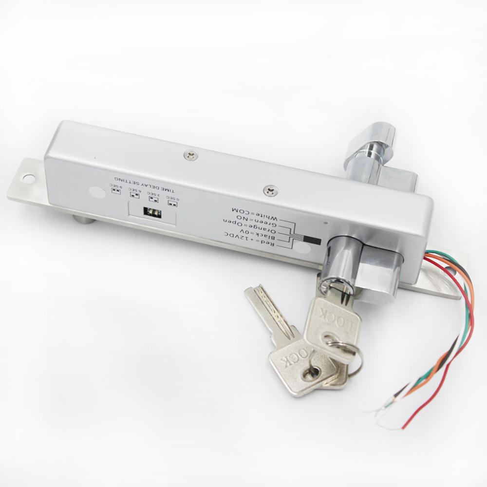 Electronic Door Lock Electric Mortise Bolt Lock Mortise lock Time Delay NO Fail secure sturdiness electric bolt with cylinder: Default Title