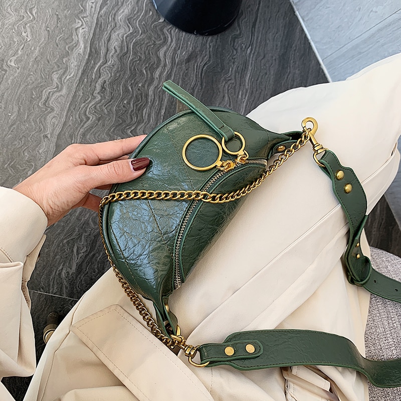 Jin Mantang Handtasche Geldbörsen Ring Kette Crossbody-tasche Für Frauen Kleine Schulter Bote Taschen Leder Dame Reise