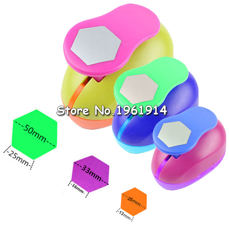 Poinçon hexagonal pour découpe de papier, dispositif de gaufrage pour scrapbook, poinçon de trous pour enfants, artisanat,: 25mm33mm50mm