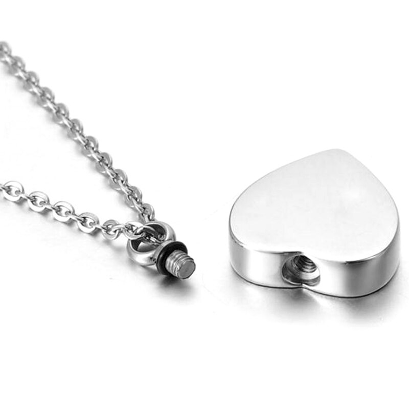 1pc 316 Stainless Steel Heart Cremation Urn Necklace For Ashes Urn Jewelry Memorial Pendant With Fill Kit And Velvet Bag