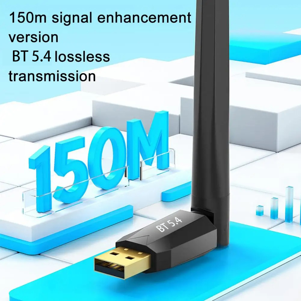 150M Adapter Bluetooth 5.4 USB Bluetooth Dongle Driver Free dla Windows 11/10/8.1 Mysz Klawiatura Odbiornik audio Nadajnik