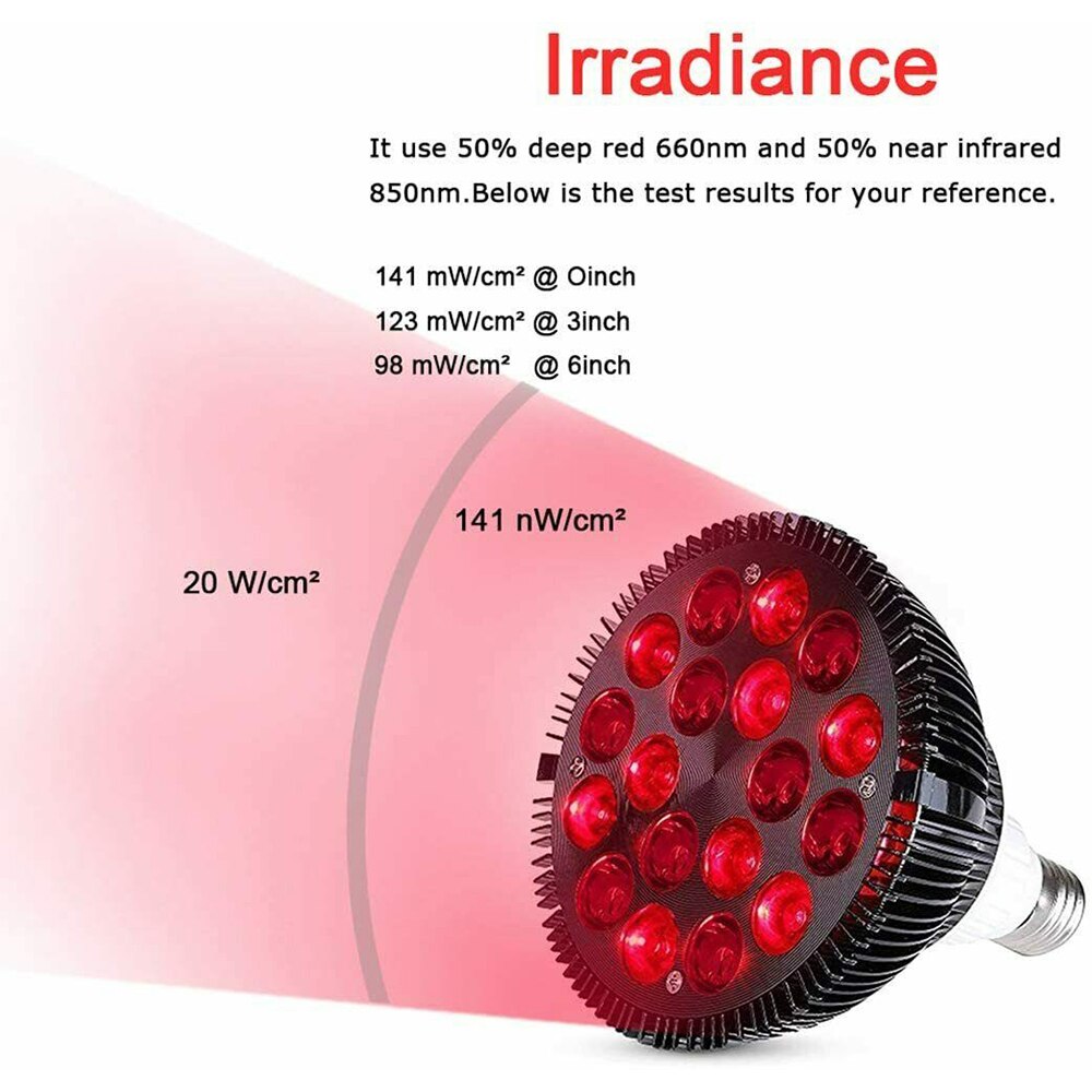 Rødt lys terapi lampe 660nm dyb rød & 850nm nær infrarød 54w med sokkel infrarød lys terapi de anti aging 54w led rød
