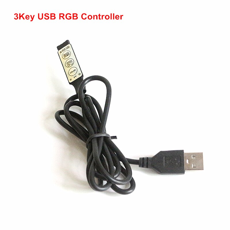 Usb rgb led controller  dc5v dimmer mini 3 key 24 key  ir 17 key rf trådlös fjärrkontroll för  dc5v rgb led strip tape belysning