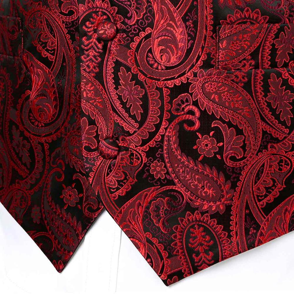 Bruiloft Mannen Vest Set (Vest + Stropdas + Pocket) 3 Pcs Mannen Gilet Paisley Bloemen Vest Mannen Party Casual Slim Fit Heren Pak Vesten Usa