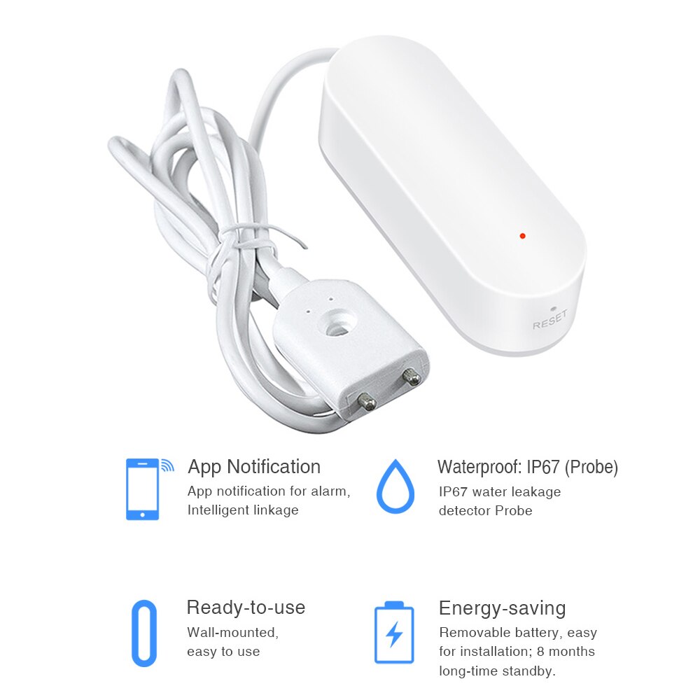 Wifi Water Lekkage Detector Waterlek Sensor Draadloze Water Level Detector Waterlek Alarm Sensor Home Waterdichte Slimme Afstandsbediening