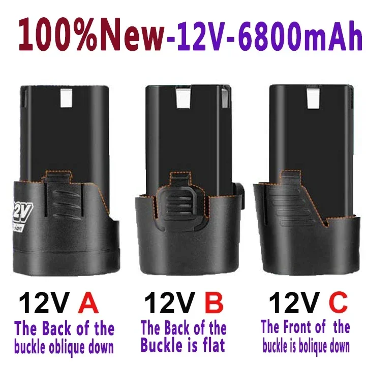 .Universal 12V 6800mAh Rechargeable Li-ion Lithium Battery For Power Tools Electric drill Electric Screwdriver Battery
