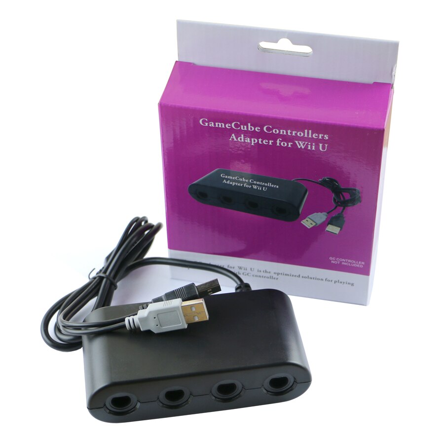 4 Ports for GameCube Controllers Adapter Converter for Wii U &amp; PC