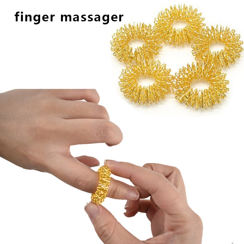 5 Stks/partij Vinger Stimulator Ring Acupunctuur Therapie Ontspannen Hand Bloedsomloop Pijnbestrijding Gezondheidszorg Vinger 'S Beauty Tool