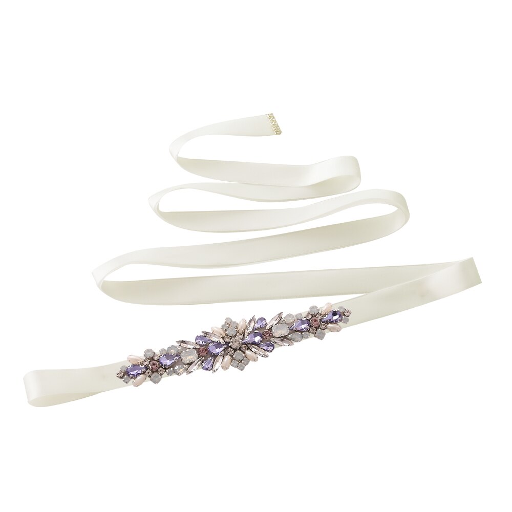 Trixy  s451 ursnygga bröllopsbälte skärp dam strass bälte brud skärp bälte kristall bälte diamant bälten för bröllop tillbehör: Benvitt