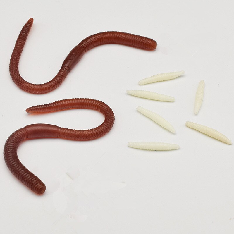 5 stk/parti 16cm simulering meitemark myk pvc kunstige morsomme leker til halloween-fest favoriserer dekorasjonsnyhet og kneble-leker