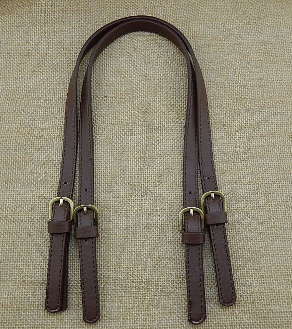 YESIKIMI 67-71CM réglable 1 paire poignées de sac bricolage sac ceinture fendue en cuir Bolsa accessoires remplacement sac bandoulière sangles: coffee