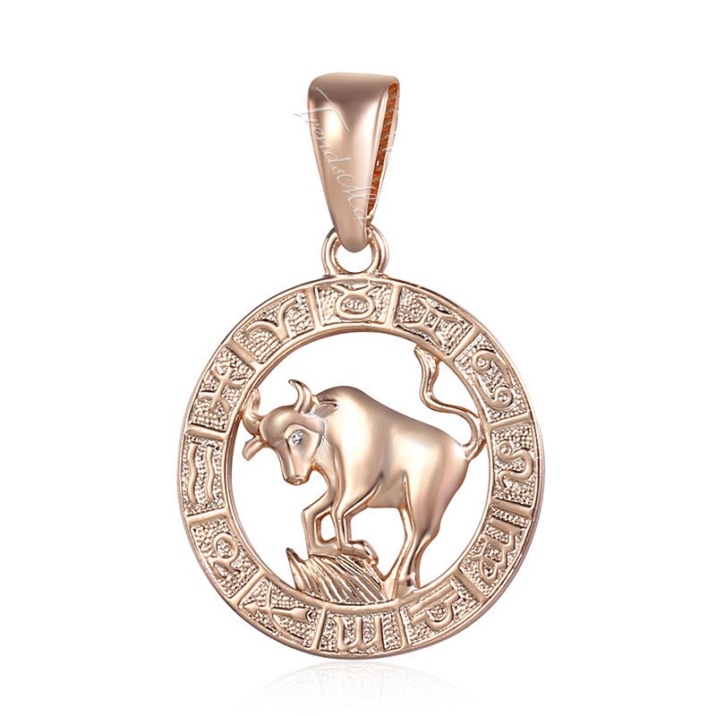 Womens Taurus Pendant Necklace Gold Zodiac Sign Constellation Pendant For Woman Jewelry HGP358: GP179
