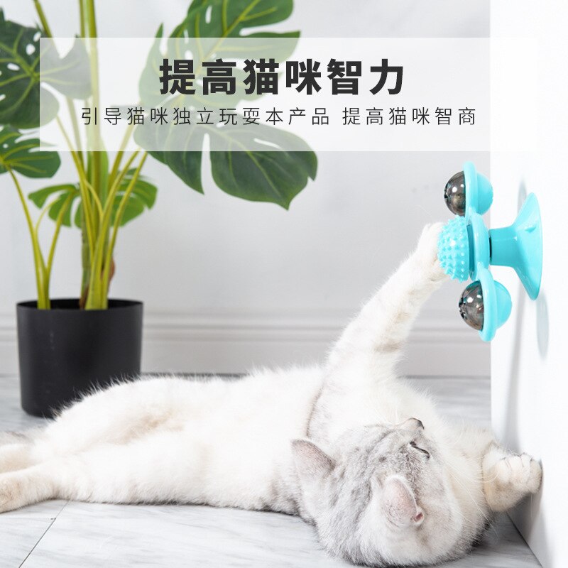 Kat Speelgoed Krassen Rond De Windmolen Met Verlichte Bal Draaitafel Tease Kat Stok Huisdier Oefening Intelligentie Reactie