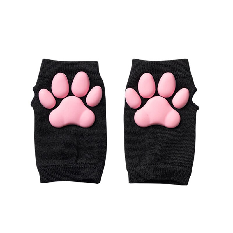 Guantes de silicona 3D con forma de Pata de Gato para mujer, guantes sin dedos, para Cosplay, Navidad y Halloween