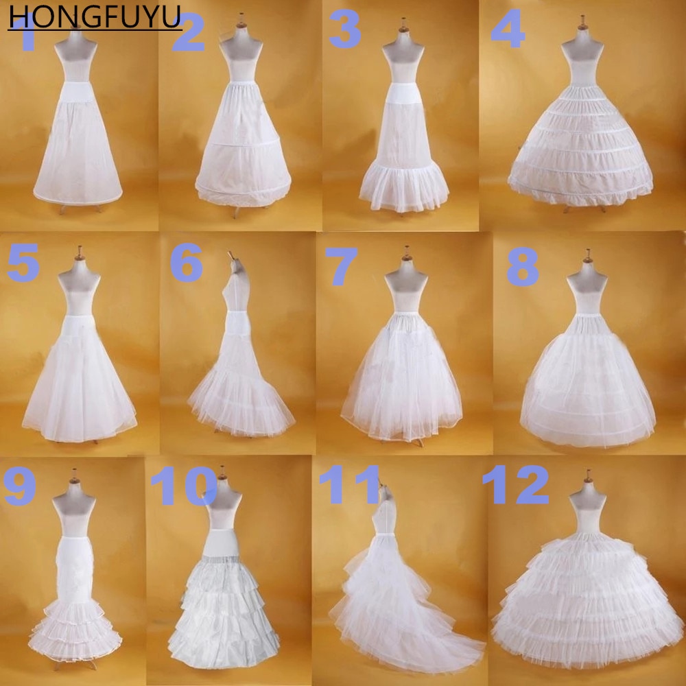 HONGFUYU Bridal Hoop Skirt Wedding Petticoat Accessories Crinoline Slip White In Stock