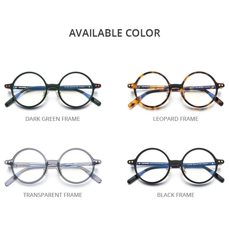 Hepidem acetat optisk brillestel herre retro vintage oversized rund nærsynethed receptpligtige briller briller briller 9158