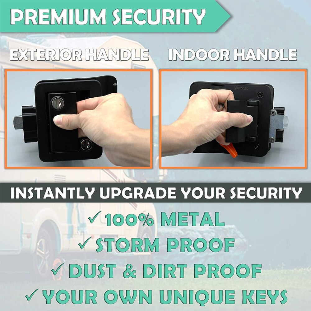 Caravan RV Travel Trailer Entry Door Lock Camper Door Latch Handle with Keys RV Door Lock Replacement for RV/Camper/Trailer