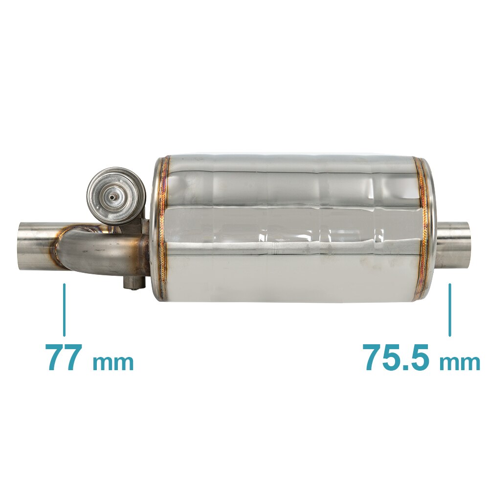Silenziatore di scarico da 2''2.36''2.5''2.75''3'' pollici con valvola di scarico ritaglio di scarico in acciaio inossidabile