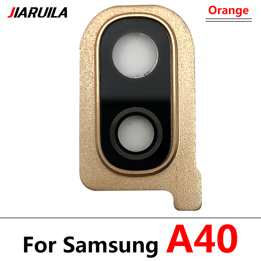 Back Camera Glass Lens + frame For Samsung Galaxy A10 A30 A40 Rear Housing Back Cover With Metal Frame Holder Replacemen