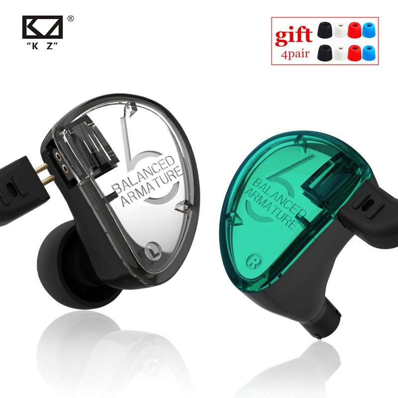 Kz  as06 3ba gebalanceerde armatuur in-ear oortelefoon hifi hardloopsport oordopjes headset hifi monitor resolutie iem