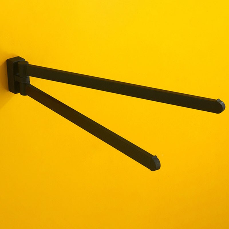 ! Swivel Towel Bar Movable Double Towel Rails Chrome Polished Matt Rubber Black Bathroom Accessories