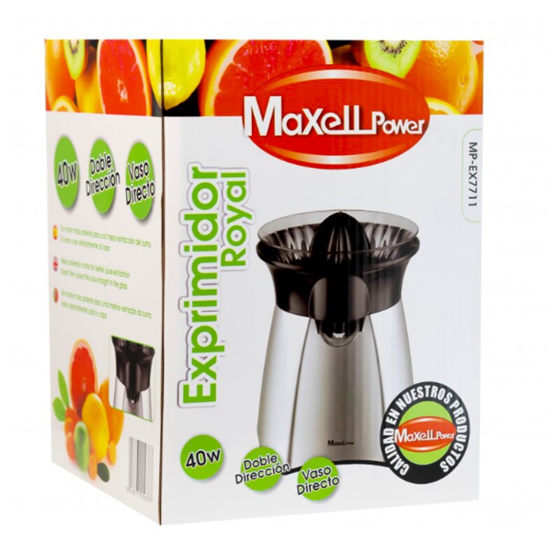 ‎MAXELLPOWER Exprimidor de Zumo Electrico Manual 40w con Sistema de Vaso Directo Extractor de Jugos para Frutas Fresca Alimentos Cocina Eléctrico Desmontable para Lavado 22 x 16 x 16 cm