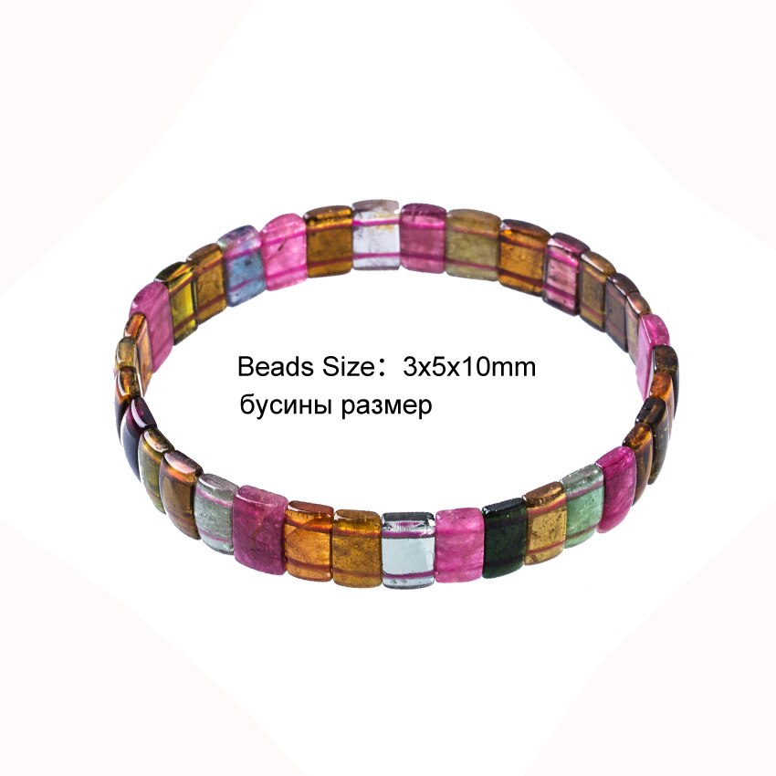 Natürliche Turmalin Armband Für Frauen 3x5x10mm Bunte Natürliche Stein Perlen Armband Frauen Fördern Gefühle Paar armbänder