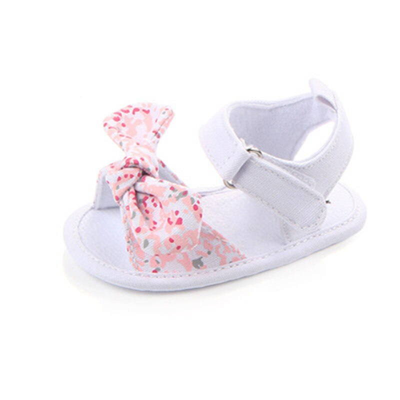 Baby Sandalen Pasgeboren Strik Antislip Canvas Schoenen Vrouwelijke Baby Peuter Schoenen Kinderen Zachte Zool Ademend Strik Sandalen