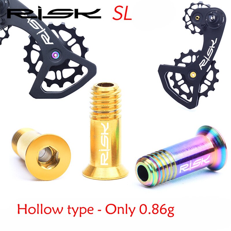 Riski 2 kpl  m5*14.2mm titaani-ti metalliseospultit polkupyörän takavaihtajalle jockey pyörä mtb pyörän ohjausrulla ruuvit  m5 x 14.2mm