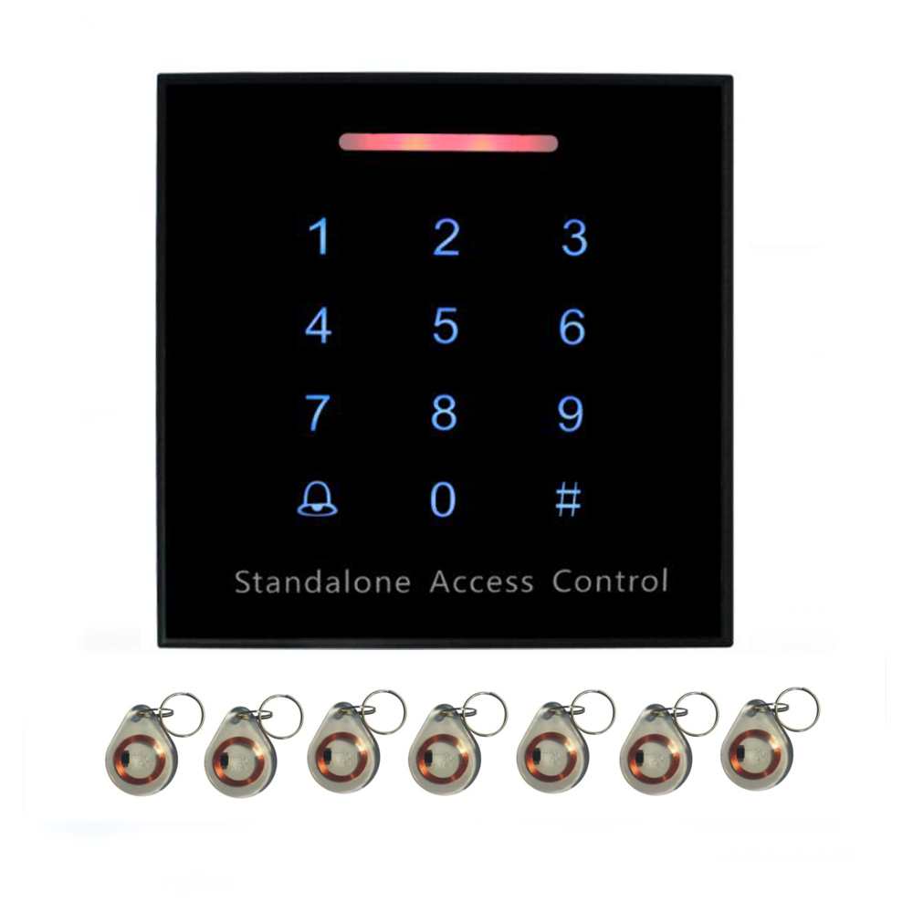 +10 pcs crystal keyfobs+RFID Proximity Card Access Control System touch Keypad Access Controller