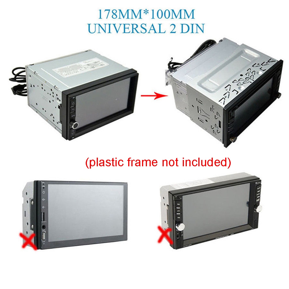 Universal Metal Car Van Radio Panel Double 2 Din Fascia Panel Stereo Radio Frame Durable