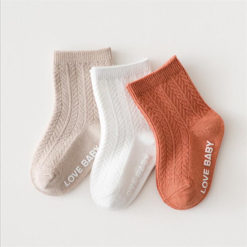 3 Paren/partij Pairs Baby Sokken Lente &amp; Herfst Katoen Snoep Kleuren Meisjes Kant Sokken Met Jongens Sport Sokken kids Meias