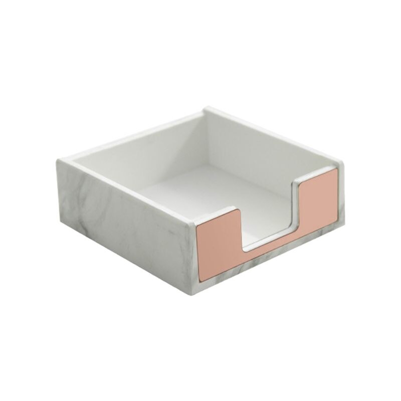 Marble Pattern Square Memo Box Sticky Note Storage Card Holder Organizer Supply: Default Title