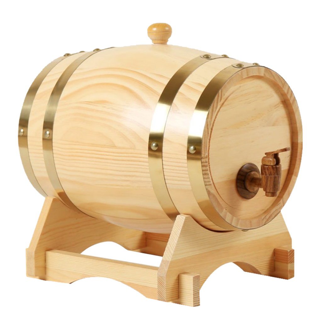 3L 1 5L Oak Wine Barrel with Wooden Base for Aging Wine Whiskey Bourbon Small Charred Oak Barrel Home Brewing Storage Decor: 5XL / Light Grey
